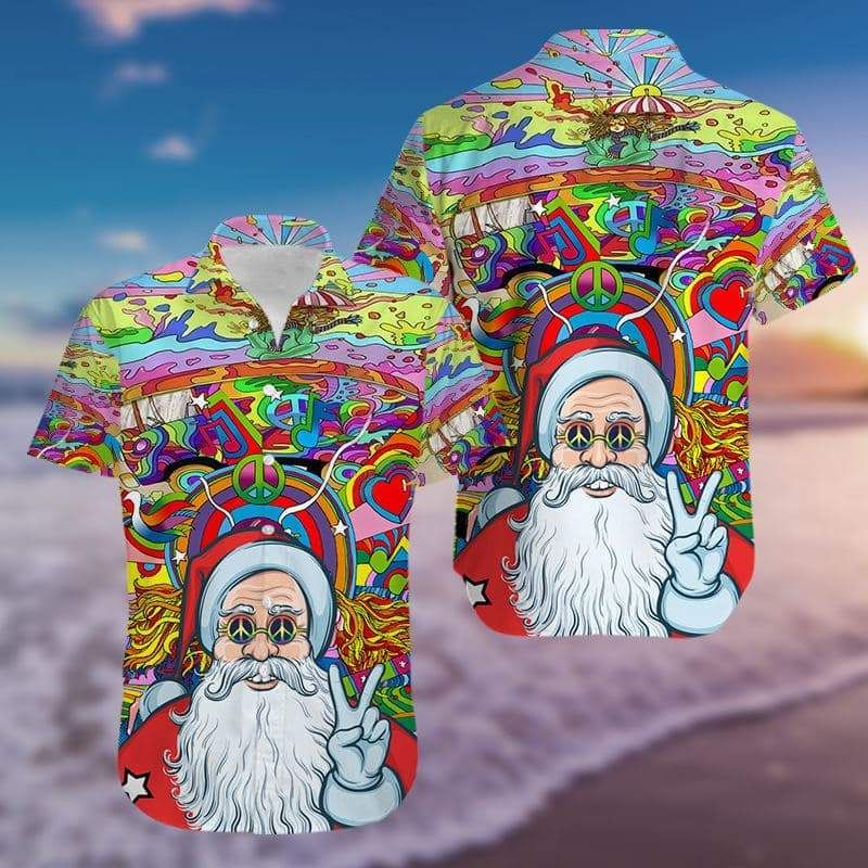 Hippie Santa Claus Hawaiian Aloha Shirts #H