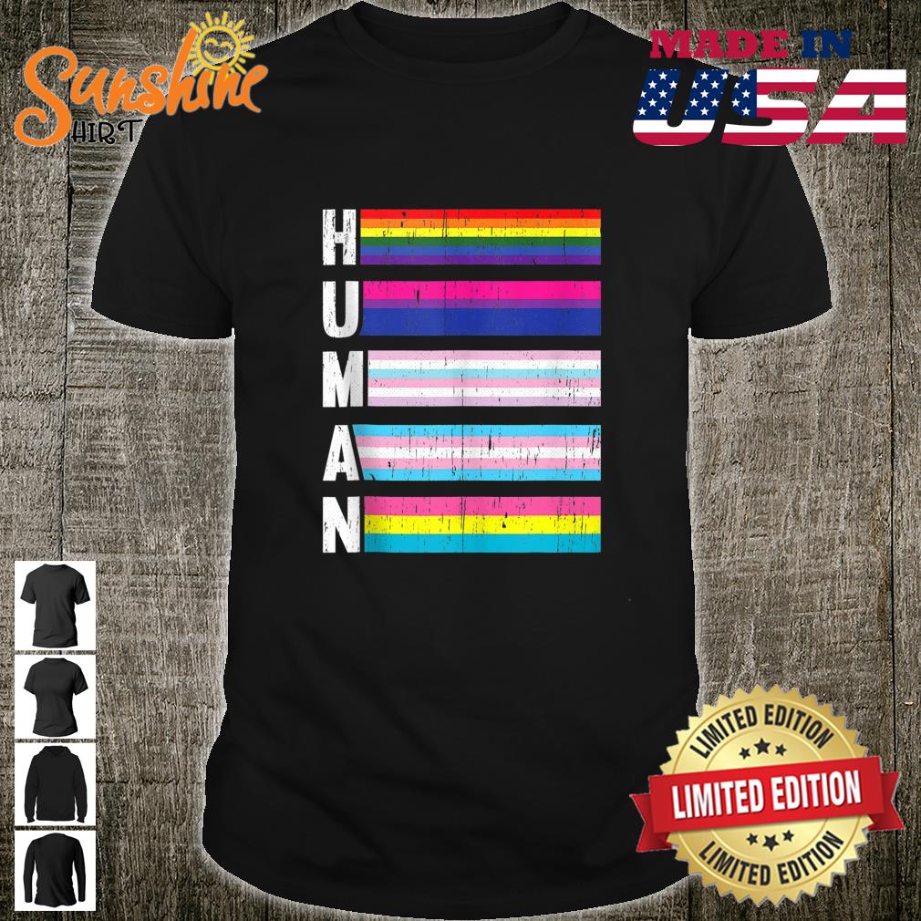 Human LGBT Q Pride Flag Gay Bi Intersexual Trans Pansexual Shirt