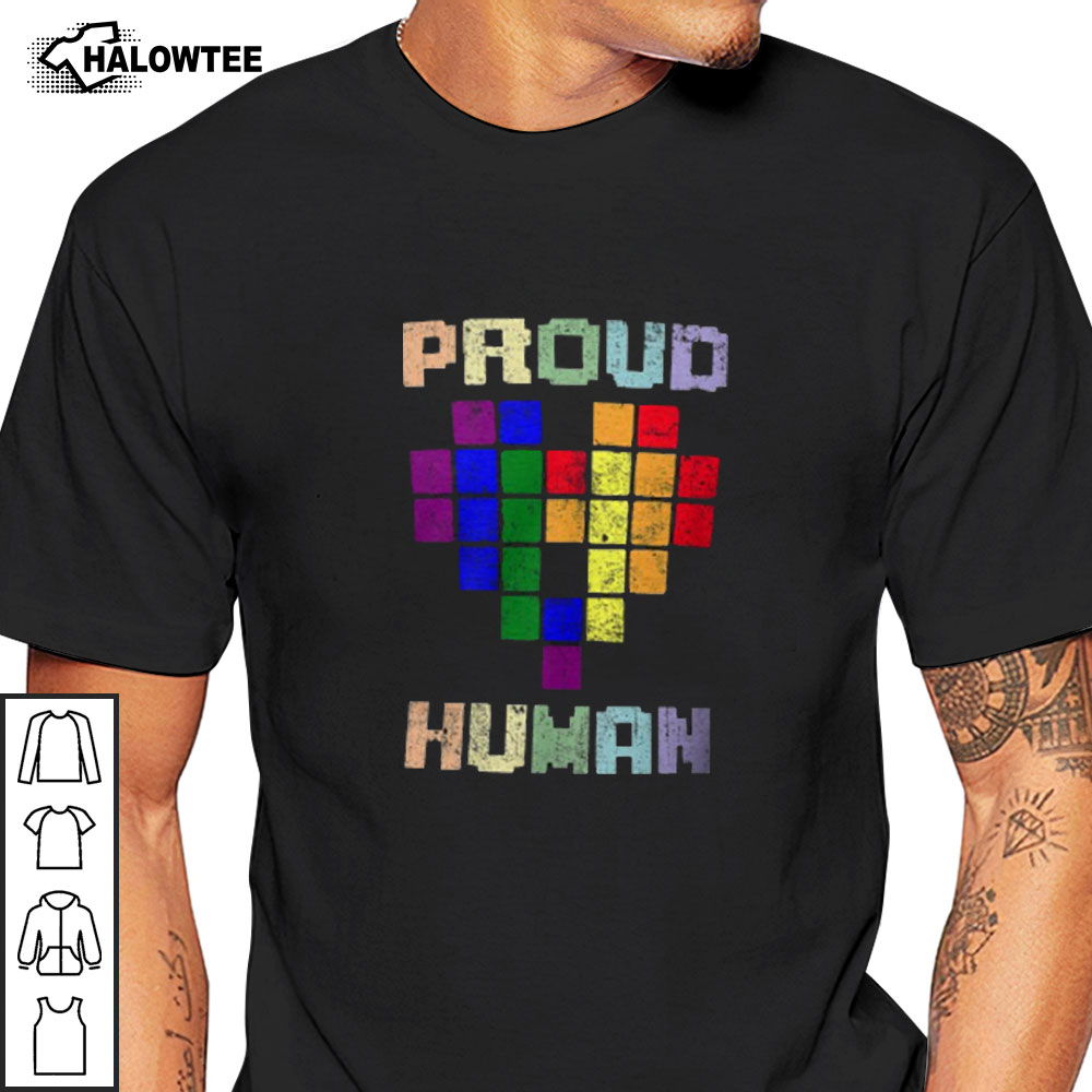 Human Pride 8 Bit LGBT Heart There Are More Than 2 Genders Shirt LGBTQ Pride Month Celebrate