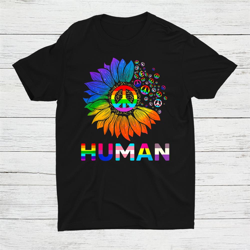Human Sunflower Rainbow Lgbt Flag Gay Pride Proud Lgbtq Shirt