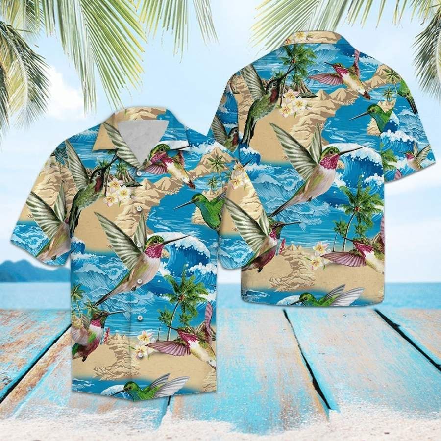Hummingbird Summer Hawaiian Aloha Shirts #hl