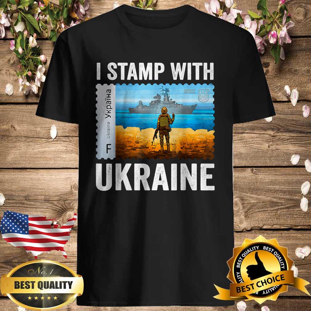 I Stamp With Ukraine Postage Stamp Flag Pride Mother’s Day T-Shirt