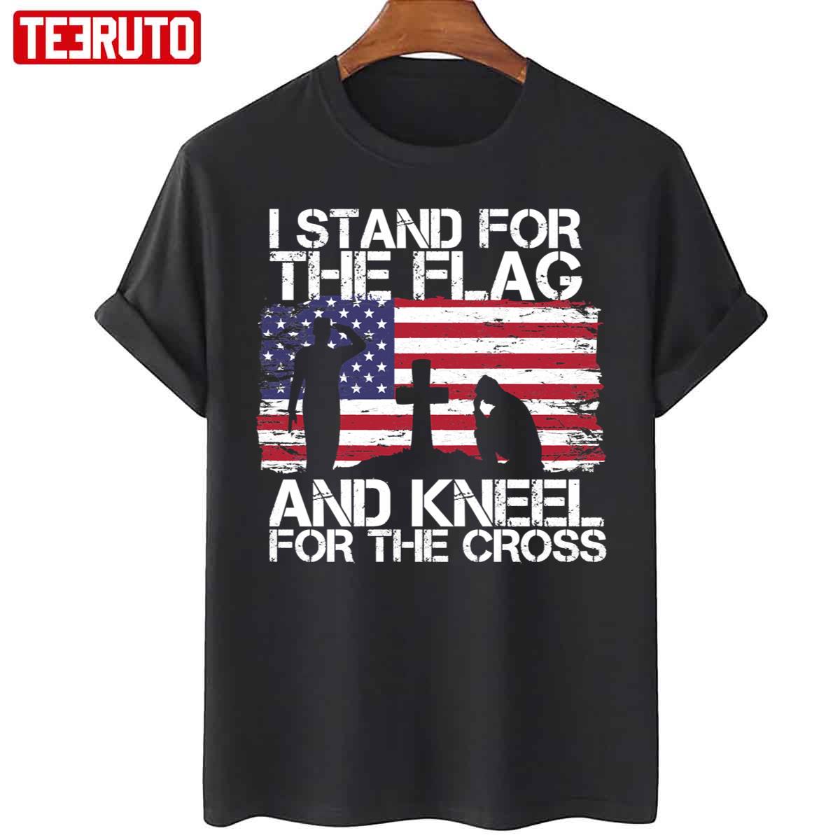 I Stand For The Flag And Kneel For The Cross American Flag Unisex T-Shirt