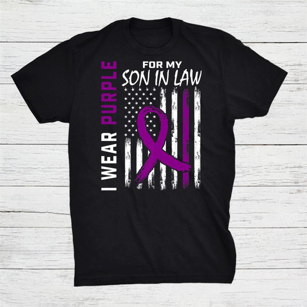 I Wear Purple For My Son In Law Epilepsy Awareness Usa Flag Shirt