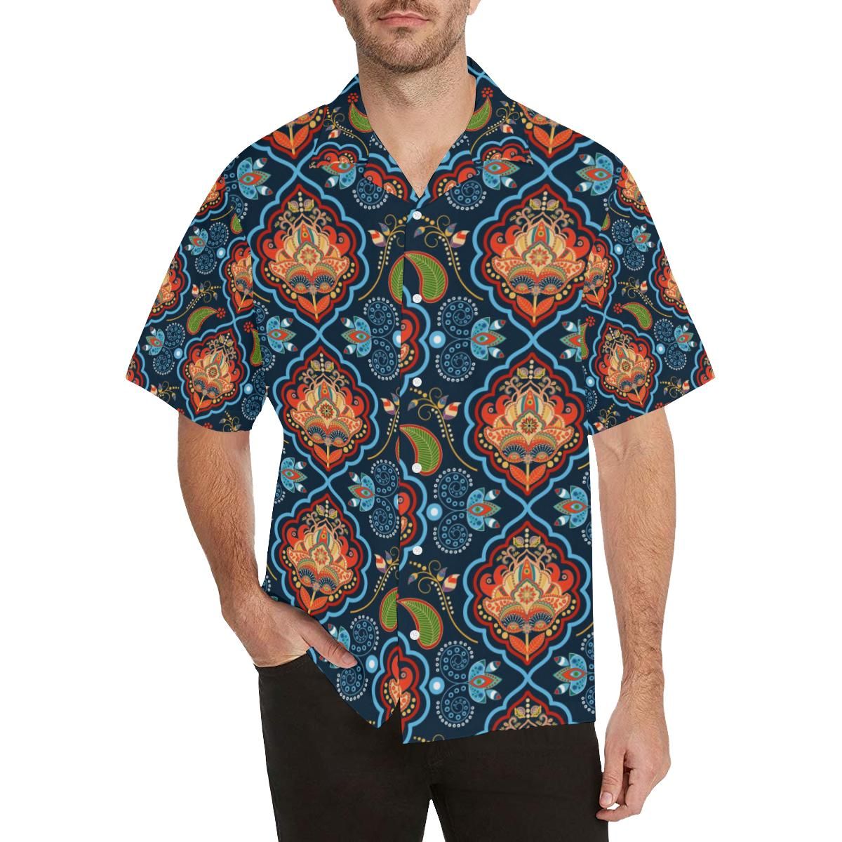 Indian Traditional Pattern Men’s All Over Print Hawaiian Shirt