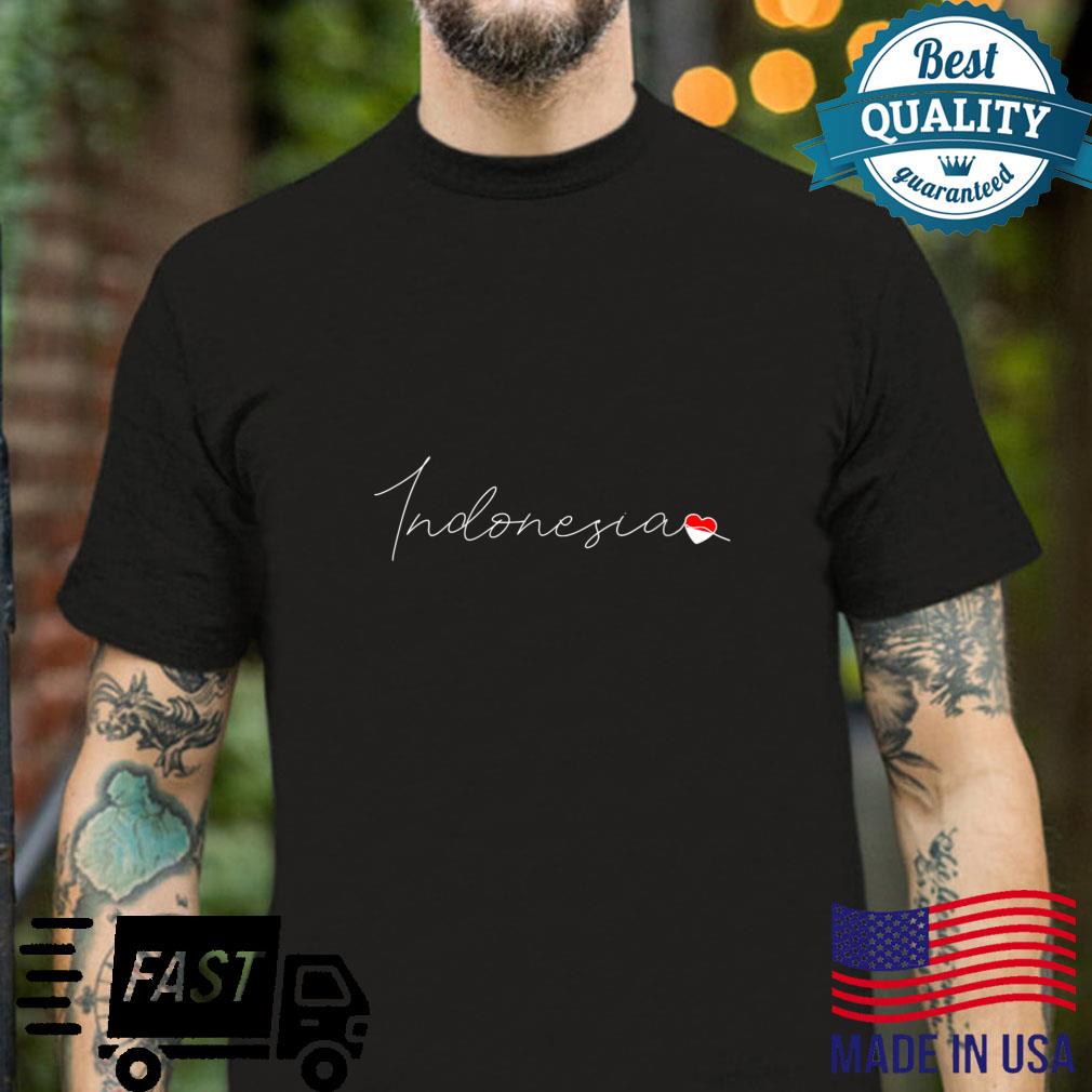 Indonesia Simple Love Indonesian Flag Heart on Indonesia Shirt
