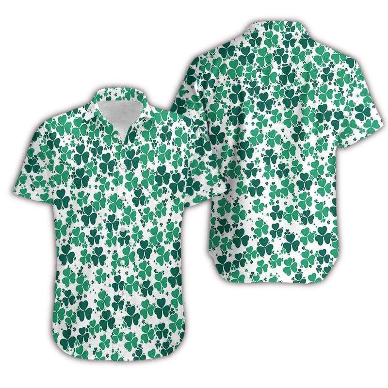 Irish Pride Happy St. Patrick’s Day Shamrock Hawaiian Aloha Shirts #dh