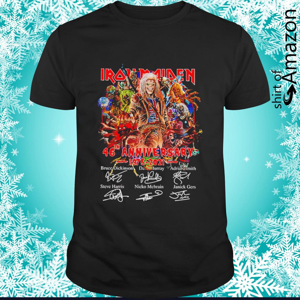 Iron Maiden 46th Anniversary 1975-2021 signatures t-shirt