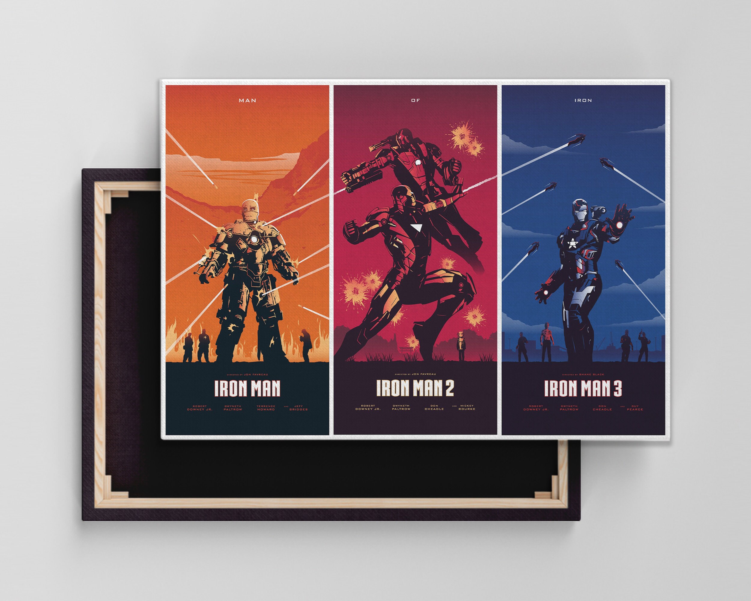 Iron Man Trilogy Poster  Iron Man Poster, Iron Man Canvas Print, Canvas Wall Art, Movie Poster, Geek Gifts, Marvel Poster, Marvel Canvas