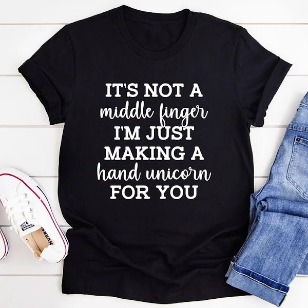 It s Not A Middle Finger Tee Black Heather L