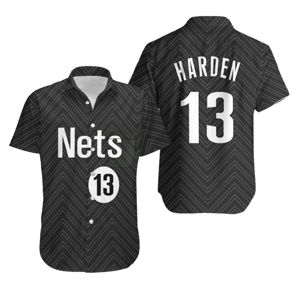 James Harden Nets 2020-21 Earned Edition Black Jersey Inspired Hawaiian Shirt
