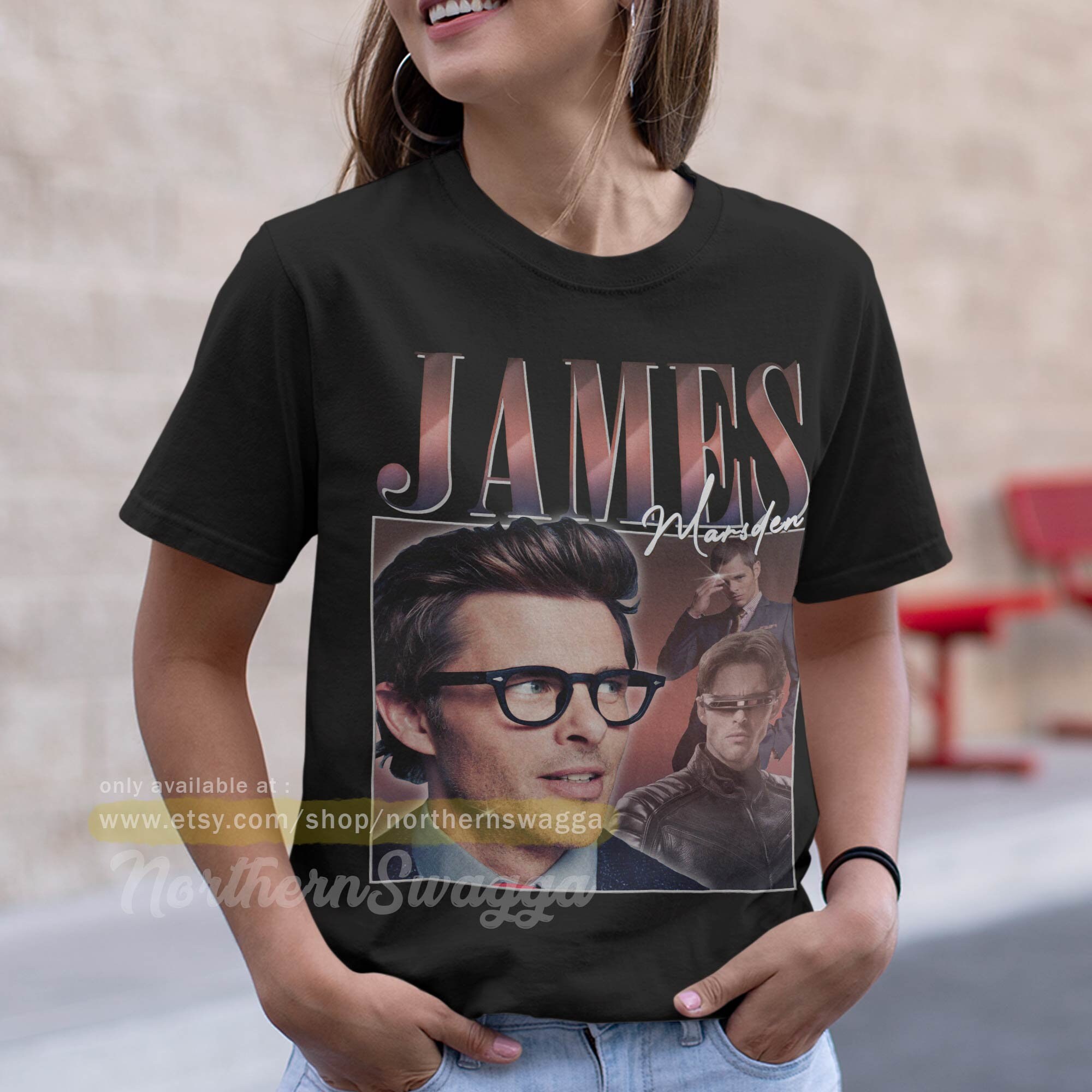 James marsden shirt design retro style cool fan art t-shirt 90s poster 241 tee-1