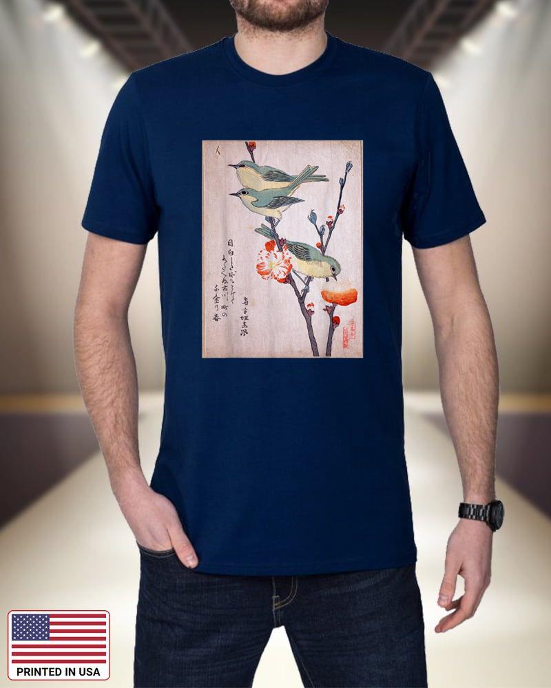 Japanese Art Birds on Cherry Blossom Japanese T-Shirt c91rg