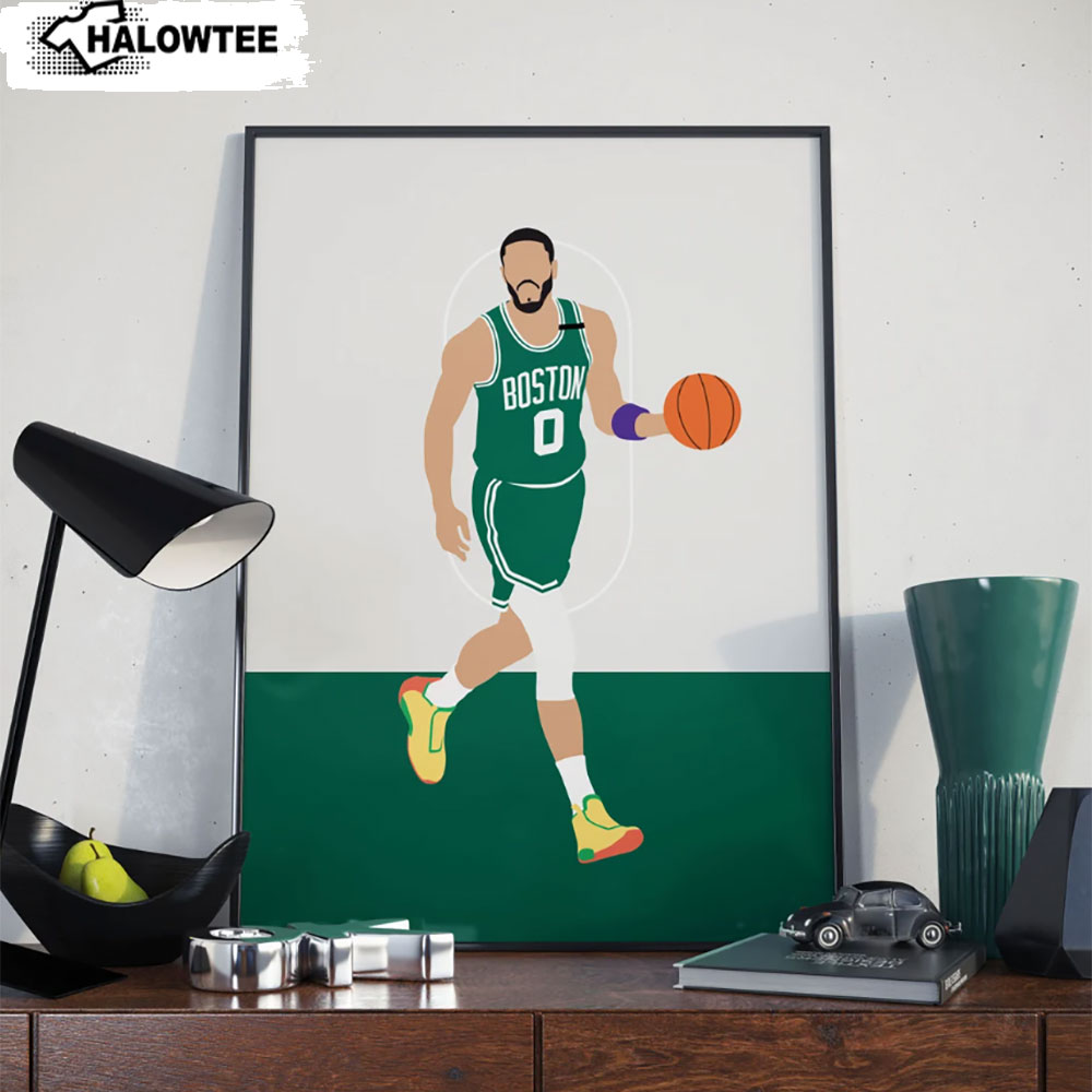 Jayson Tatum Basketball NBA Boston Celtics Poster Canvas Wall Decor
