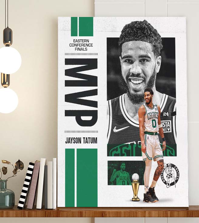 Jayson Tatum Boston Celtics 2022 Eastern Conference Finals MVP Home Decor Poster Canvas