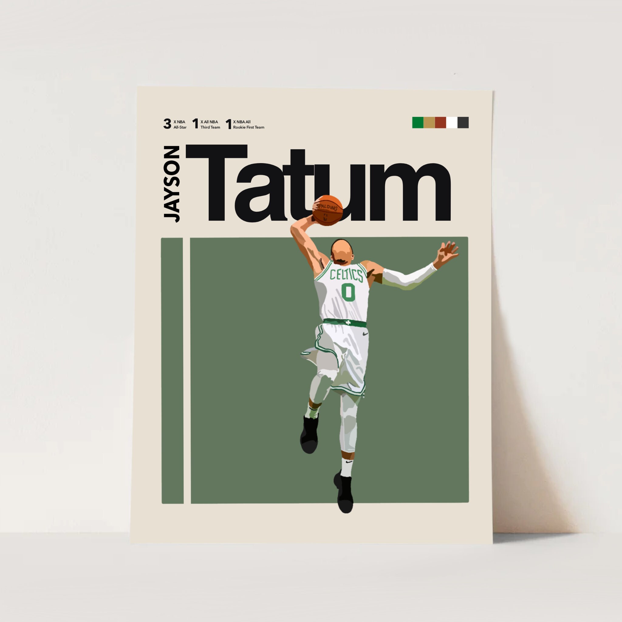 Jayson Tatum Inspired Boston Celtics No Framed Poster