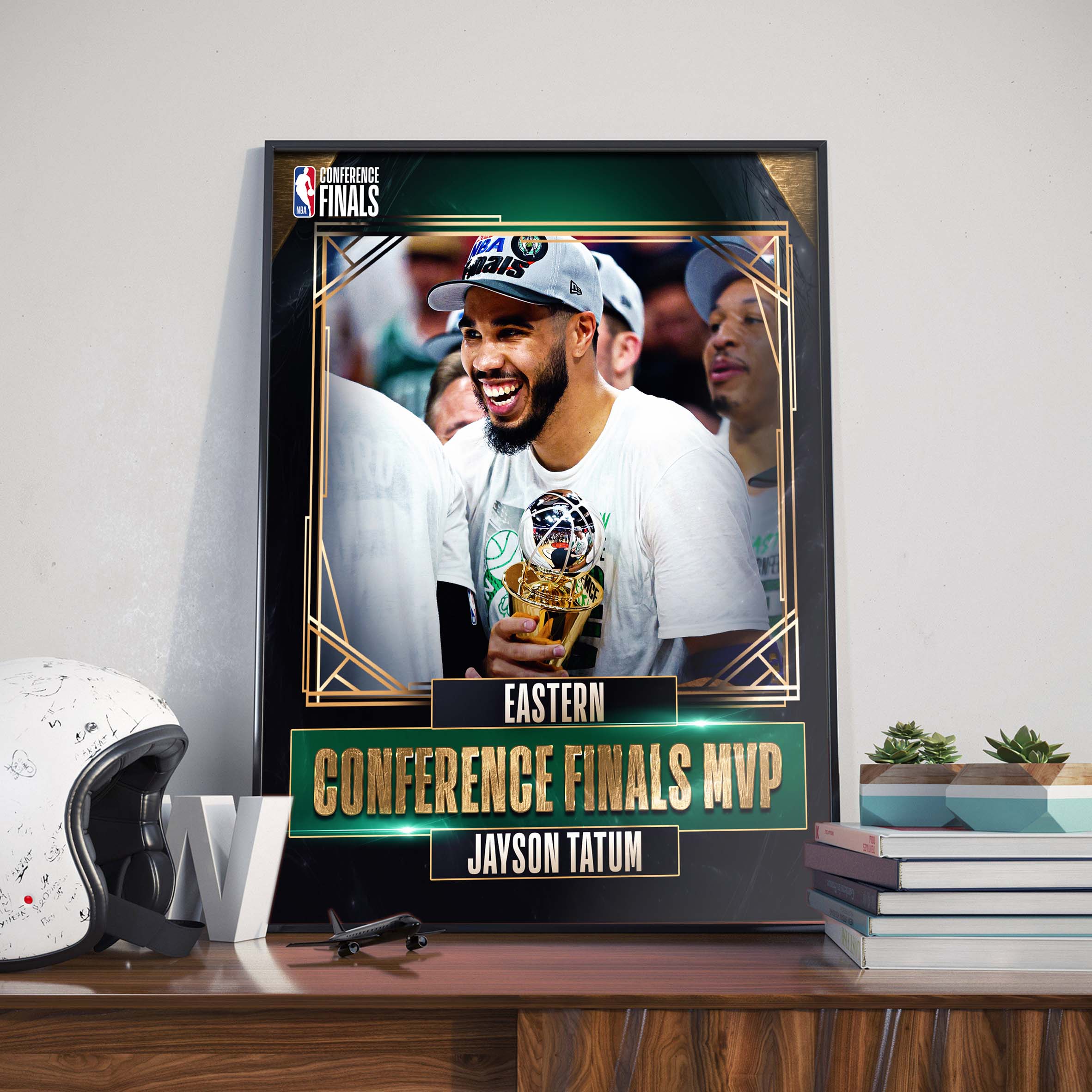 Jayson Tatum Larry Bird Trophy Eastern Conference Finals MVP Boston Celtics Decor Poster Canvas