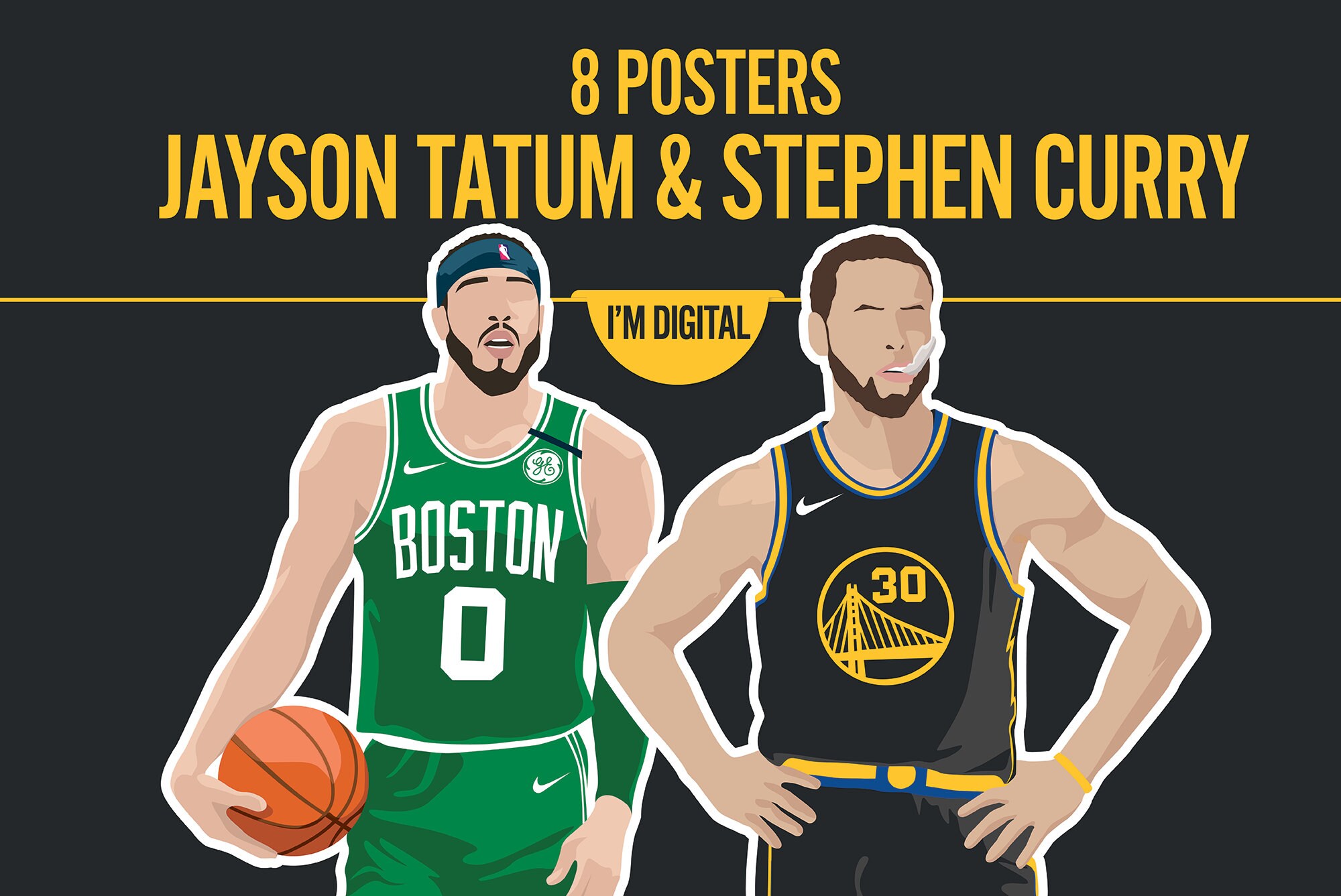 Jayson Tatum & Stephen Curry  Posters, Wall Art Decor for Gym, home living, kids gift, Office, man cave, wall decor