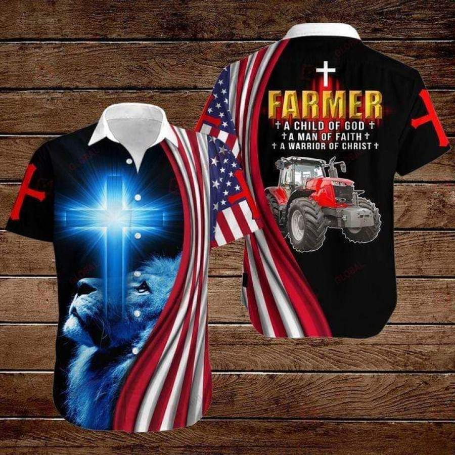 Jeep Farmer A Warrior Of Christ Lion God Hawaiian Aloha Shirts