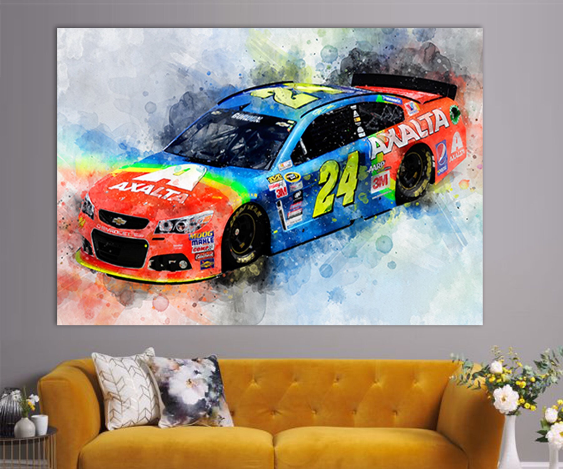 Jeff Gordon Canvas Print, NASCAR Wall Art, Canvas Wall Art, NASCAR Fan Gift, Racing Room Decor, Jeff Gordon Fan Gift, Jeff Gordon Picture