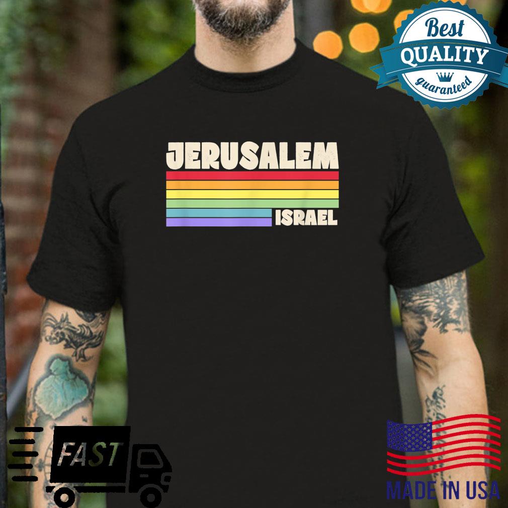 Jerusalem Israel Rainbow Gay Pride Merch Retro 70s 80s Queer Shirt