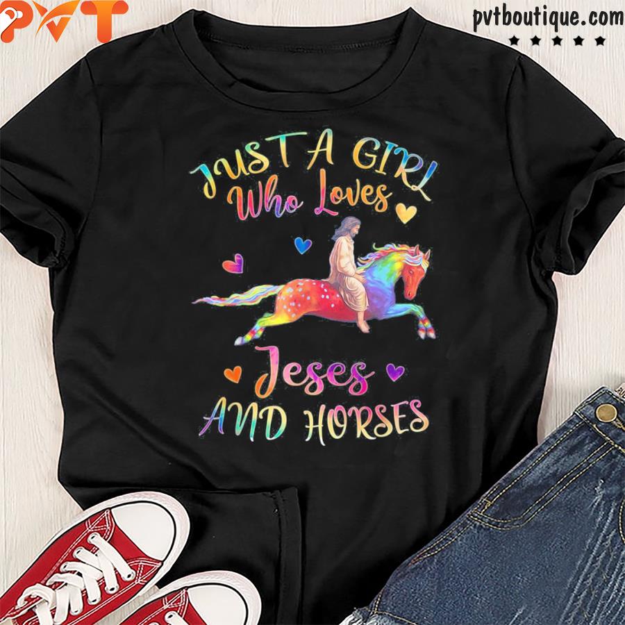 Jesus and horses rainbow horse shirt