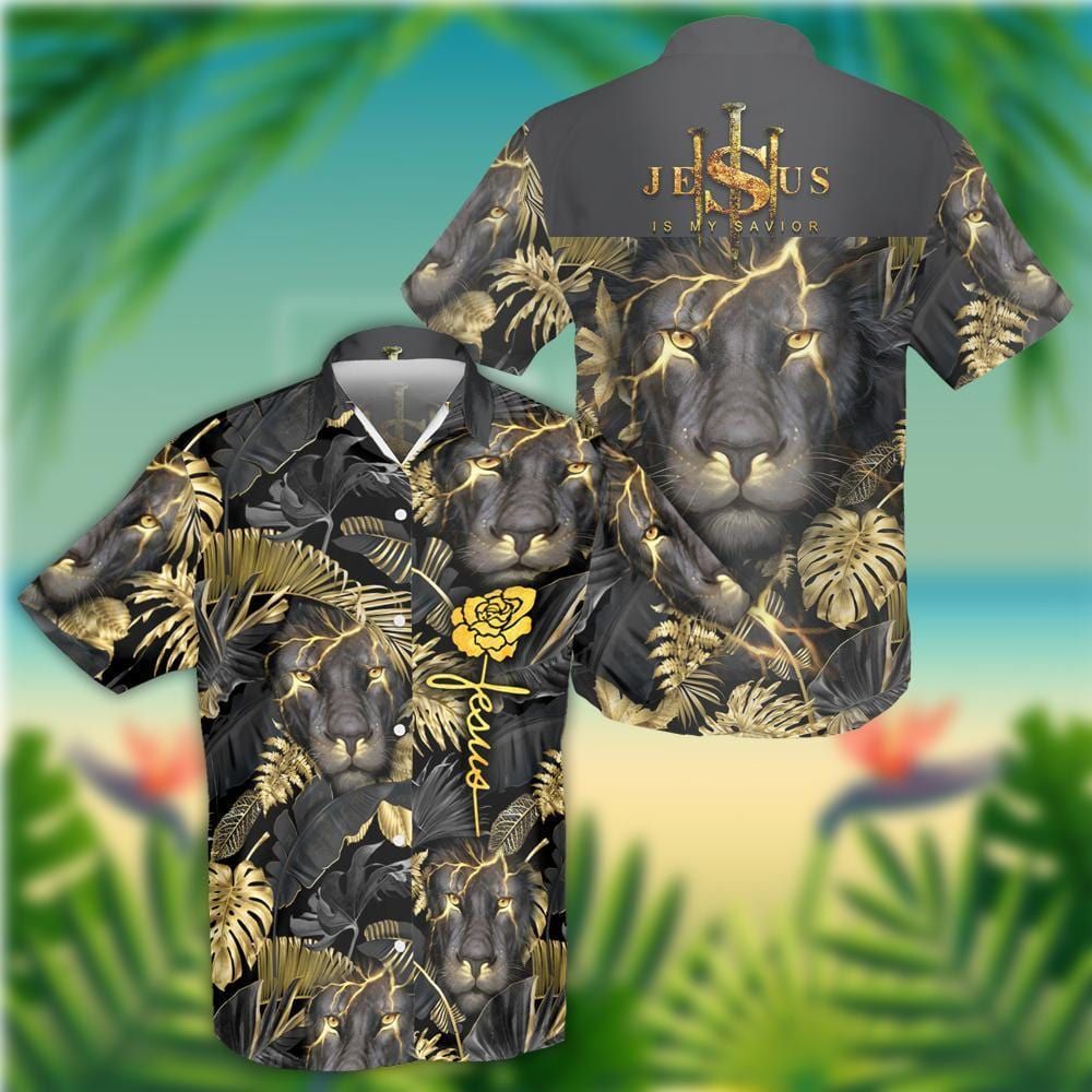Jesus and Lion Aloha Hawaiian Shirts #V