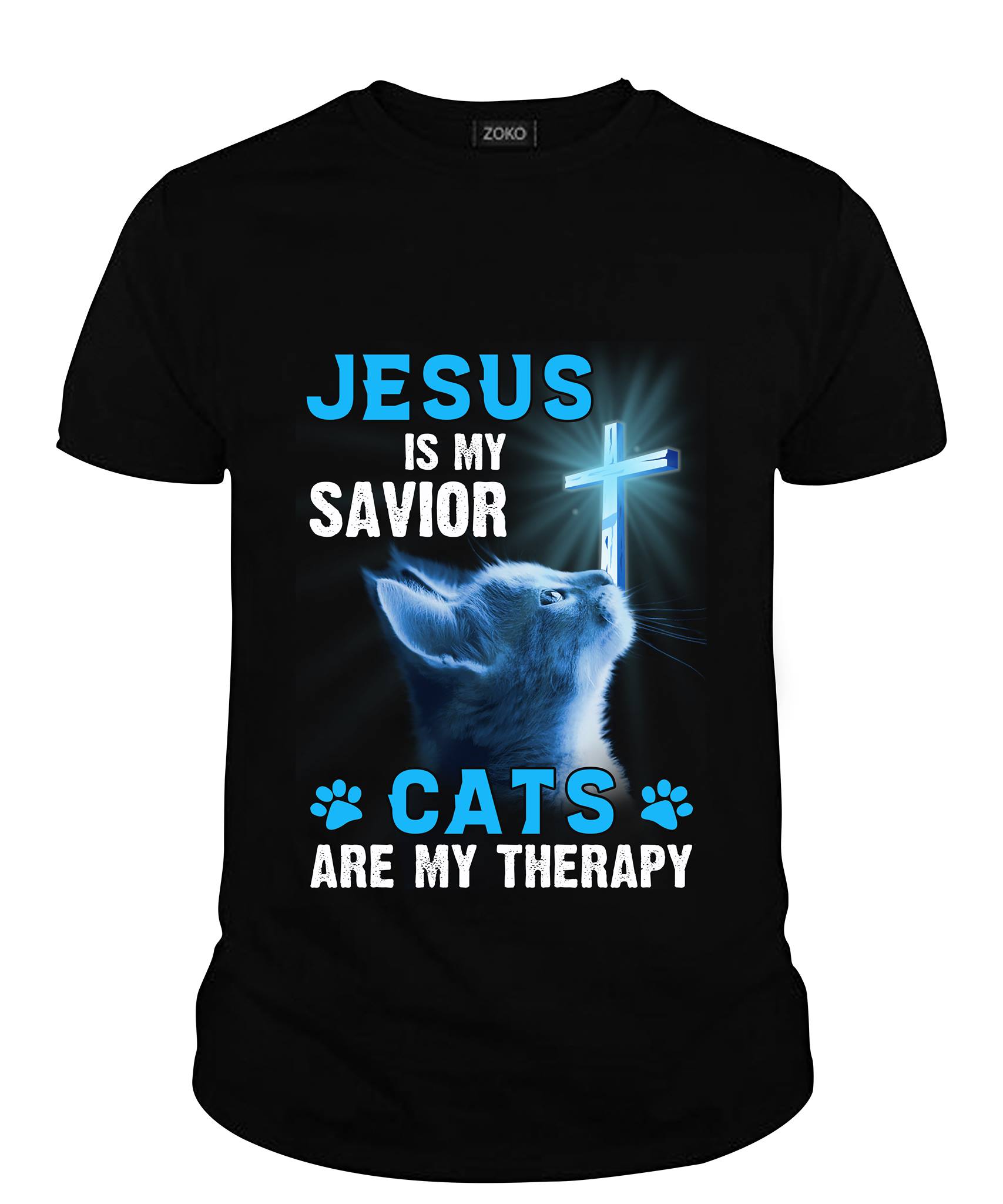 Jesus is my savior cats are my therapy – Cat and god’s cross