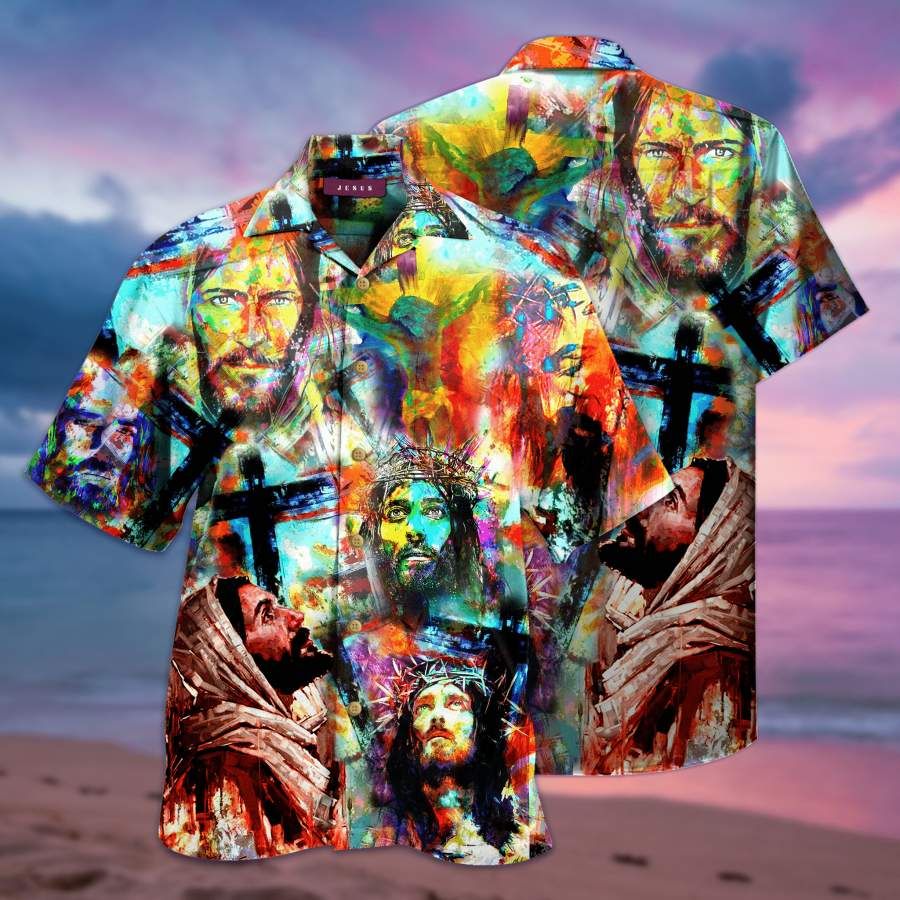 Jesus Vintage Hawaiian Aloha Shirts #v