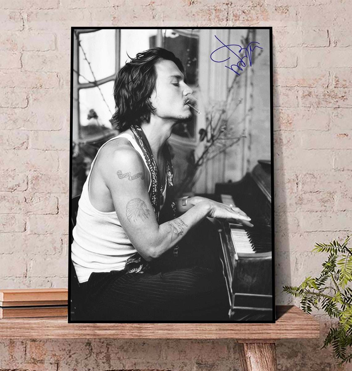 atractivo metodología Desacuerdo Johnny Depp Canvas Poster, Johnny Depp Piano Poster, Johnny Depp Feeling  Music Poster, Johnny Depp poster