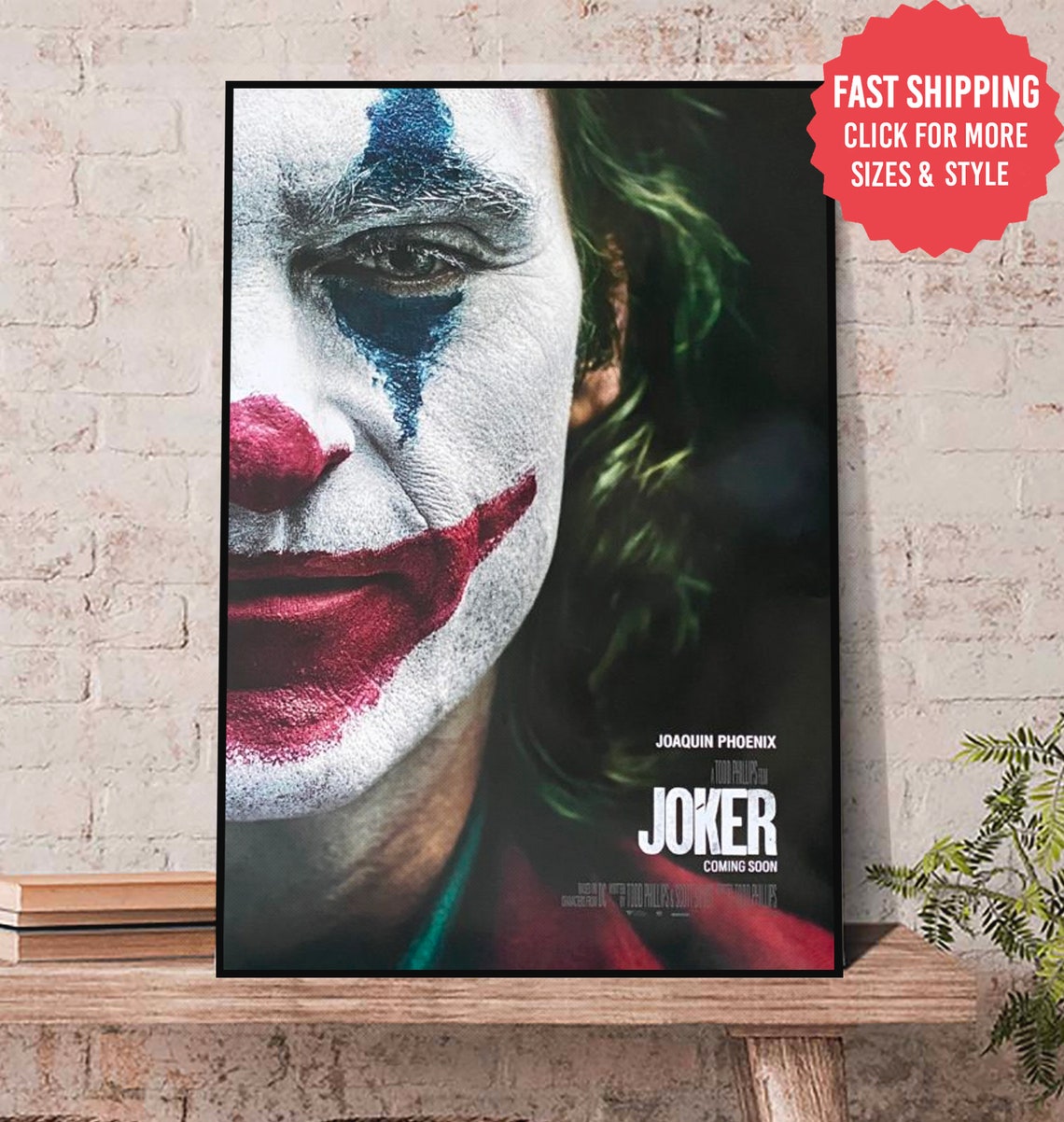 Joker Canvas Poster, Joker Movie Poster Gift For Fan Poster with  inches