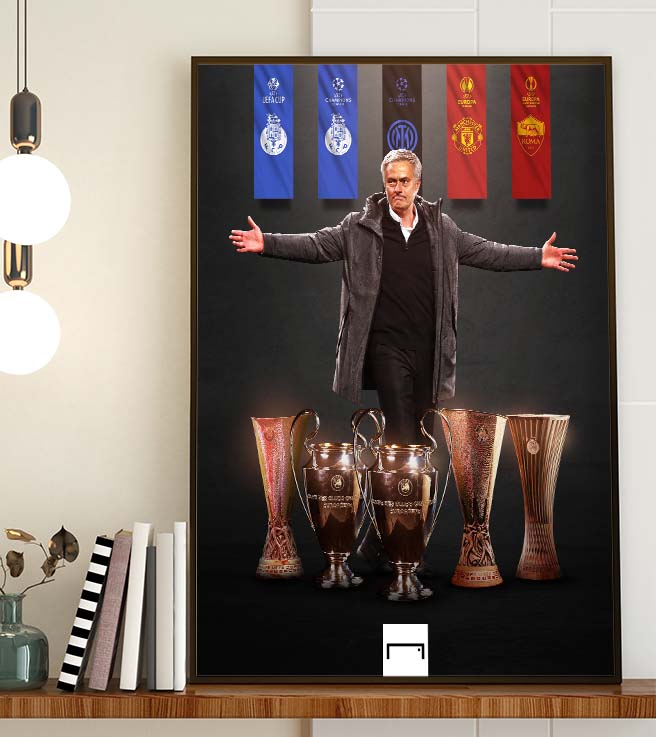 José Mourinho The Special One AS Roma win UEFA Europa Conference League Champions Art Decor Poster Canvas