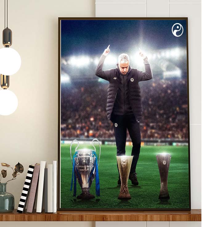 José Mourinho win the UEFA Champions League UEFA Europa League UEFA Europa Conference League Wall Decor Poster Canvas