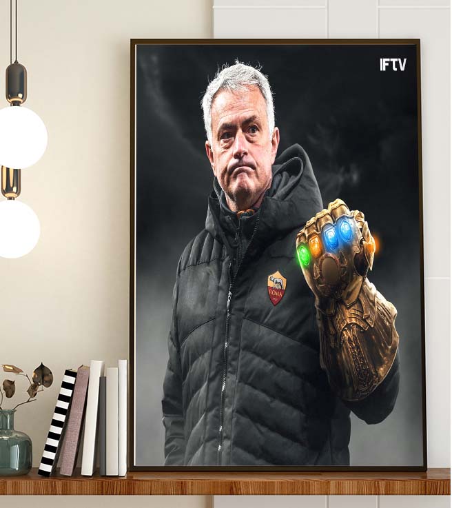 José Mourinho x Thanos AS Roma win UEFA Europa Conference League Champions Art Decor Poster Canvas