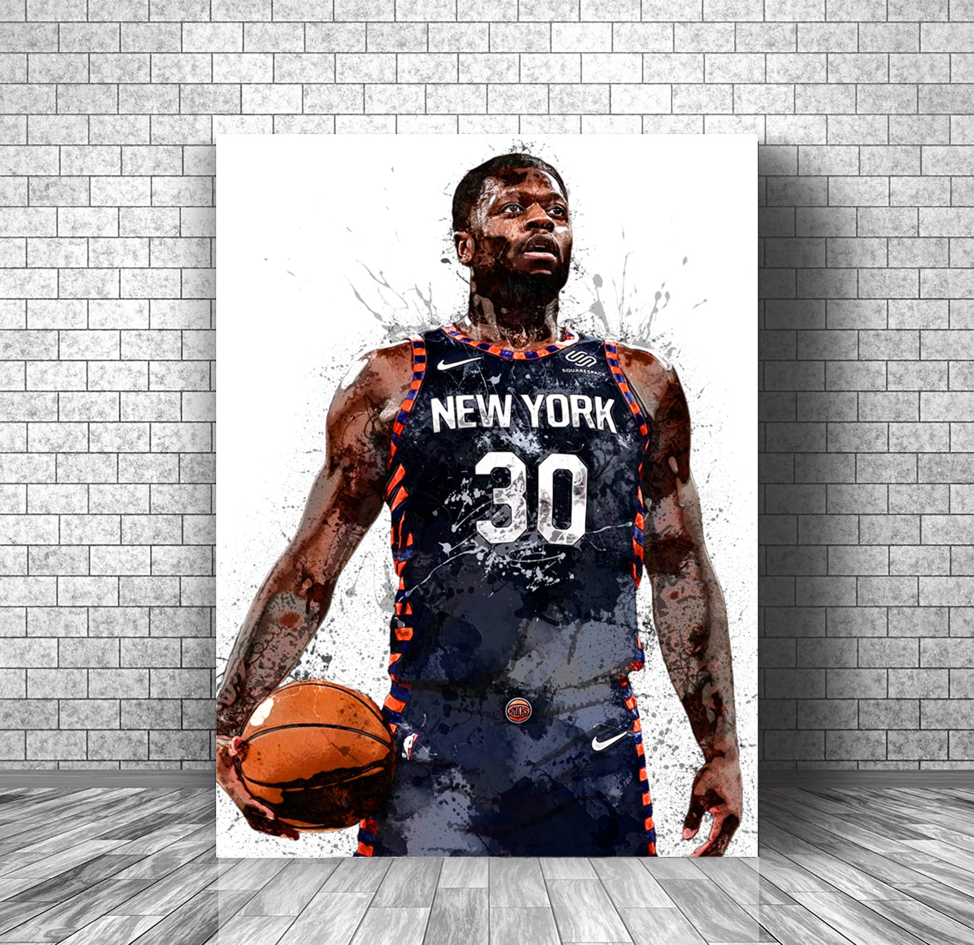 Julius Randle Poster  New York Knicks Canvas  Wall Art  Print Decor, Great for Him or Her, Gift for Man Cave or Game Room