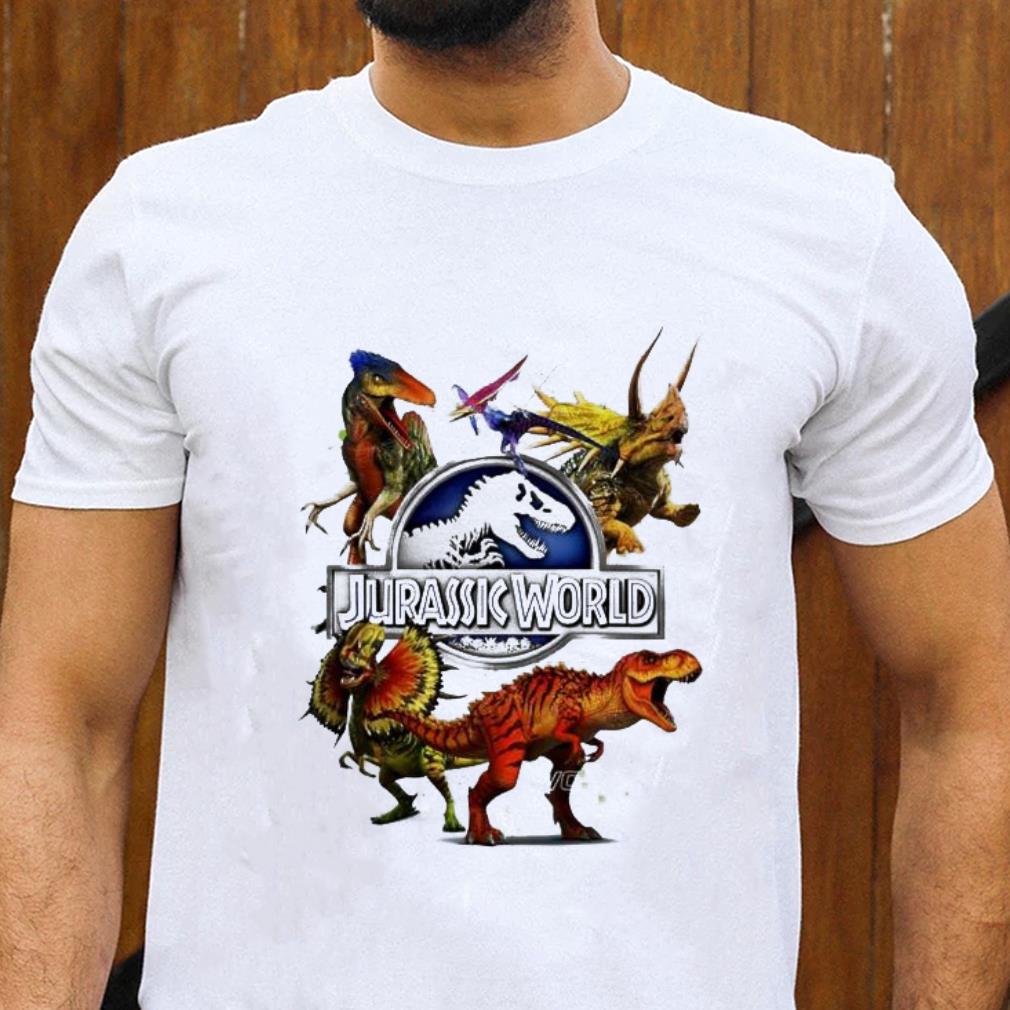 Jurassic World Dinosaur And Hybrid Collage Graphic Shirt