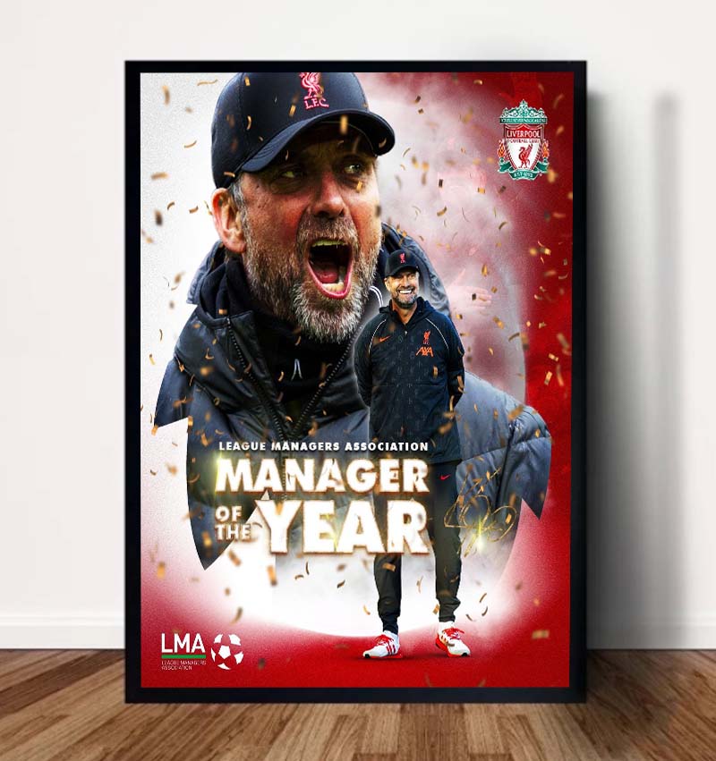 Jurgen Klopp Manager of the year Bassic Poster Canvas