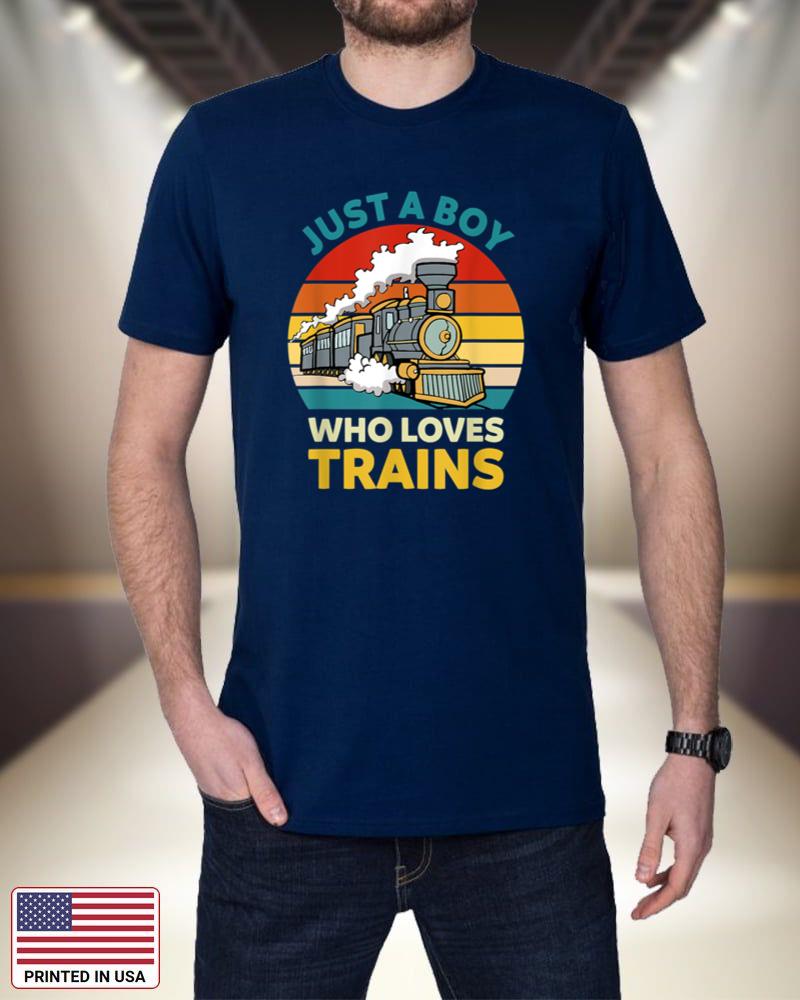 Just A Boy Who Loves Trains Funny Train Toddler Boys Kids bVaPF