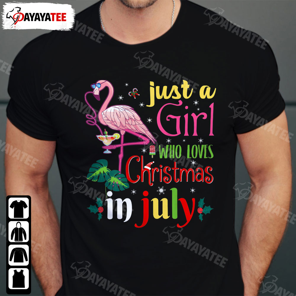 Just A Girl Who Loves Christmas In July Shirt Girls Summer Tank Top