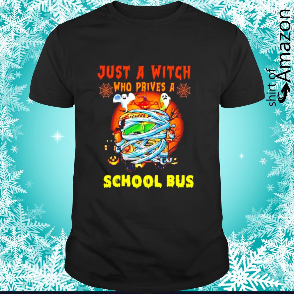 Just a witch who drives a school bus Halloween shirt