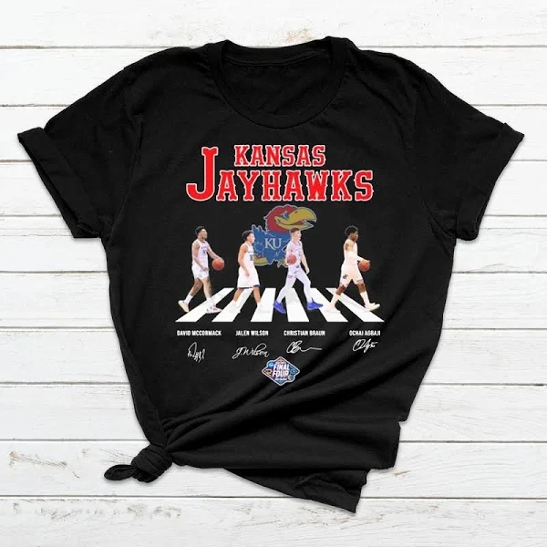Kansas Jayhawks Basketball Team Abbey Road Final Four Signatures Shirt