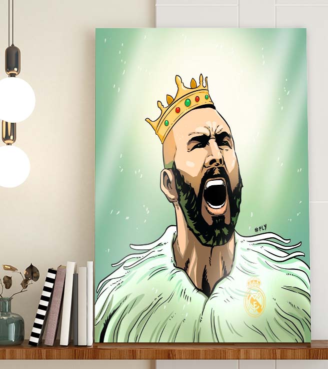 Karim Benzema is King UEFA Champions League 2022 Art Decor Poster Canvas