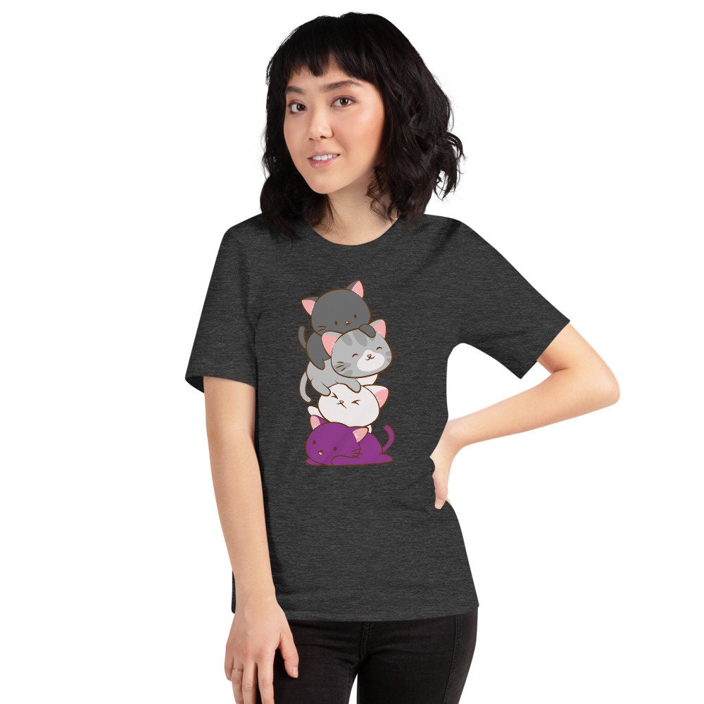 Kawaii Cute Transgender Asexual Pride Cat Shirt