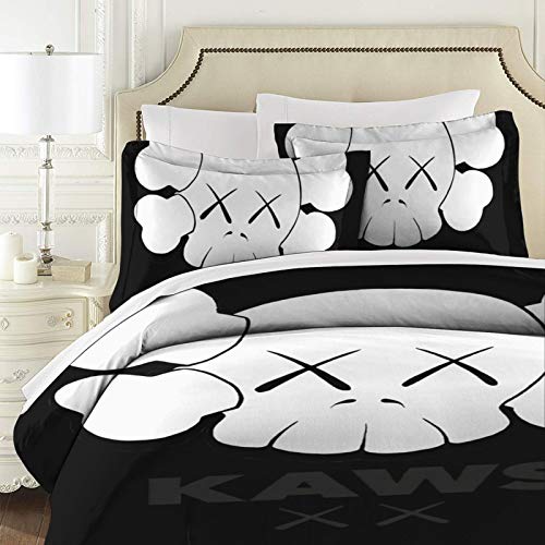 Kaws Head In Black Background Bedding Set