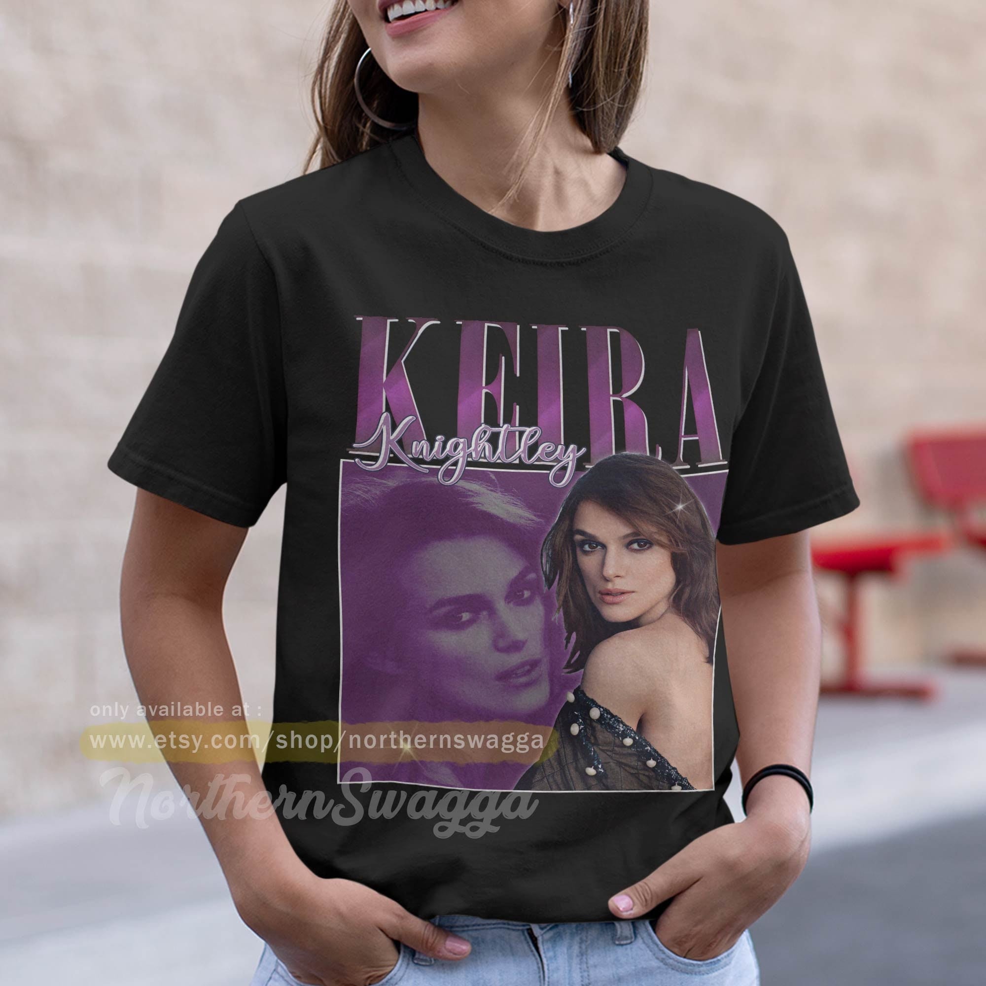 Keira knightley shirt cool fan art t-shirt 90s poster design retro style 180 tee-2