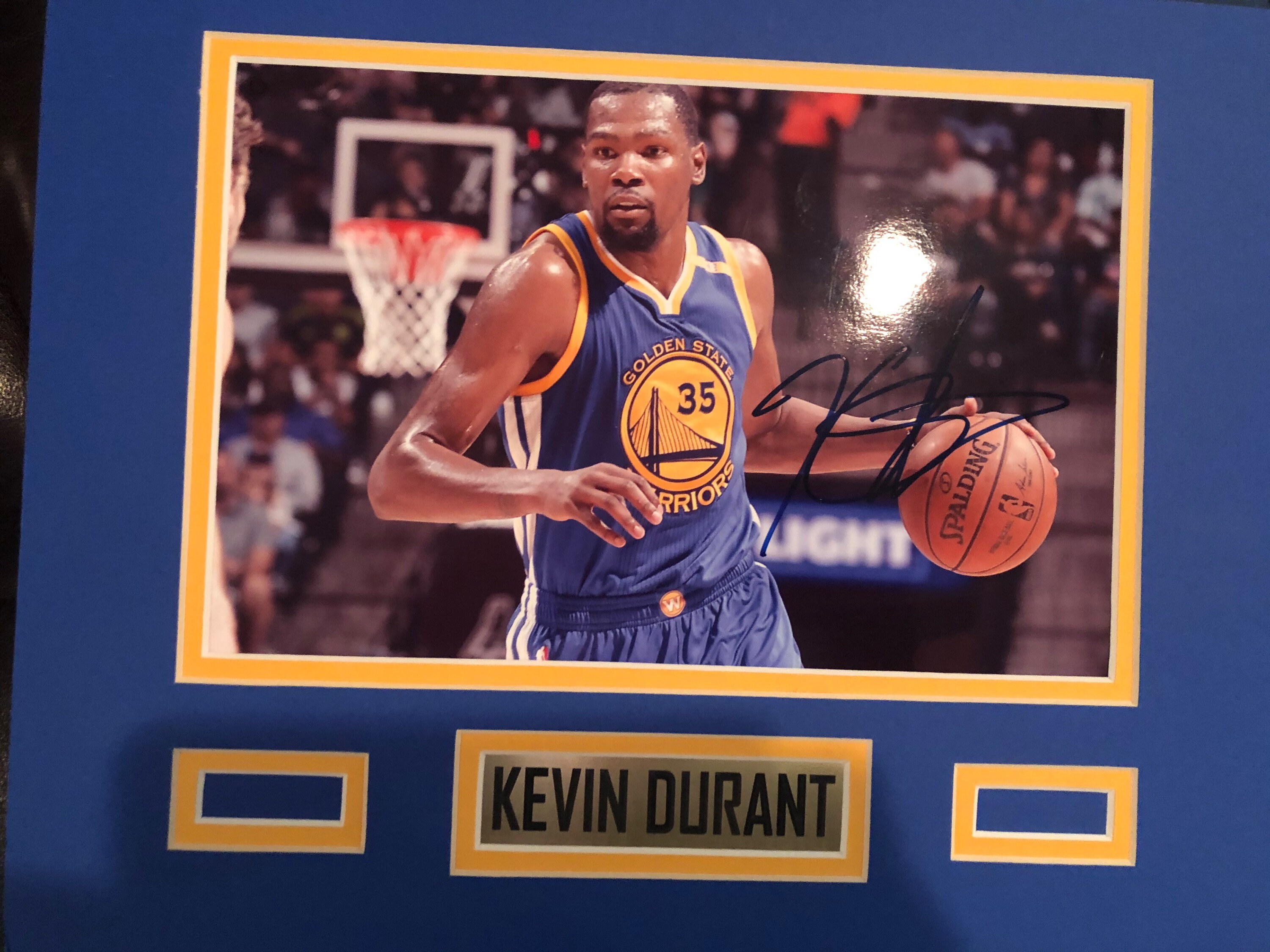 Kevin Durant Golden State Warriors NBA MVP Champ Signed Framed Photo in 11x14