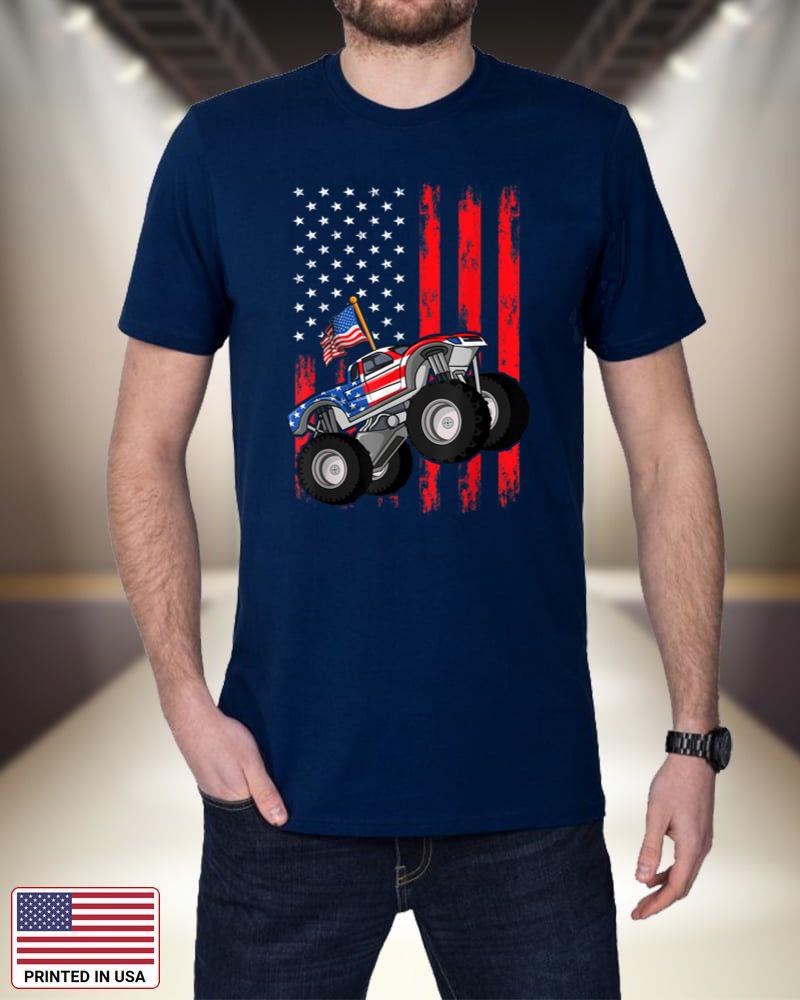 Kid Monster Truck Shirt, Toddler Boys American Flag July 4th nNv1z