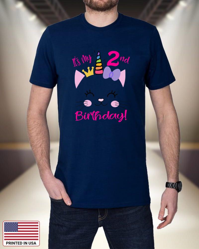 Kids It's My 2nd Birthday Shirt Girl Kitty Cat theme (2 year old) Premium 45AfL