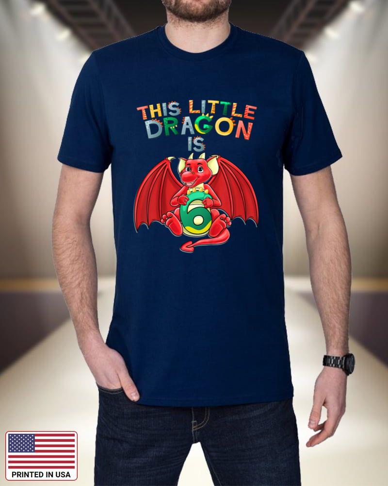 Kids This Little Dragon Is 6 Dragon 6th Birthday 6 Year Old Boy 5Oqy1