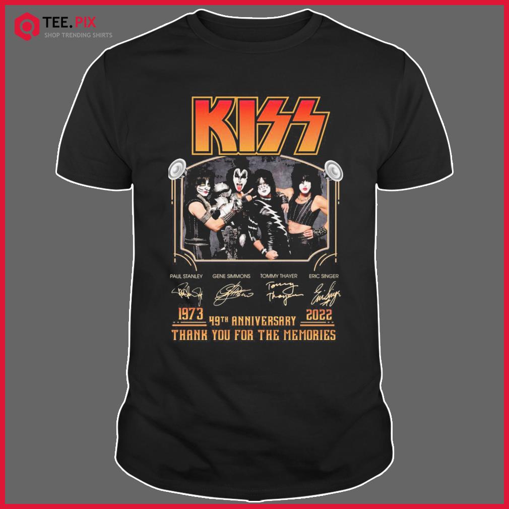 Kiss 1973-2023 49th Anniversary Thank You For The Memories Signatures Shirt
